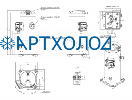 Компрессор спиральный RCZ107T4LB7CA (141R0428) Ридан
