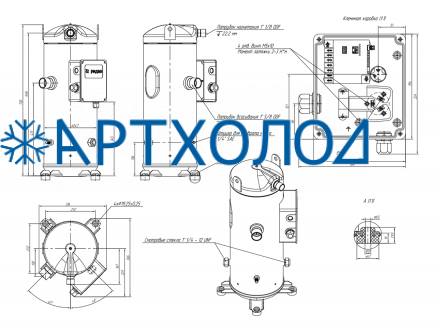 Компрессор спиральный RCZ295T4WB7CA (141R0439) Ридан