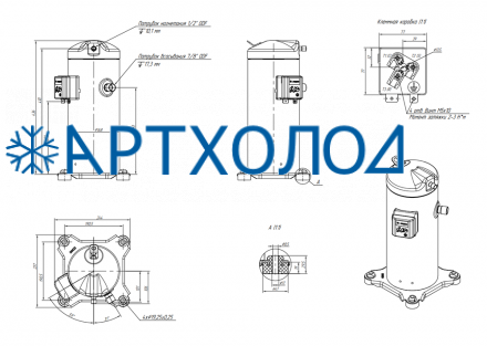 Компрессор спиральный RCH82C4LB7CA (141R1723) Ридан