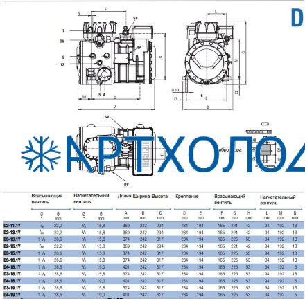 Компрессор D2-15.1Y (R-404A, R-507, R-134a, R-407C LBP) Frascold Компрессор D2-15.1Y (R-404A, R-507, R-134a, R-407C LBP) Frascold